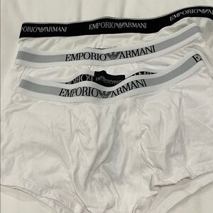 Emporio Armani White and Gray Boxer Briefs Set
